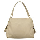 Salvatore Ferragamo Gancini Shoulder Bag Leather White Gold Auth bs28132-3