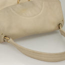 Salvatore Ferragamo Gancini Shoulder Bag Leather White Gold Auth bs28132-6