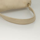 Salvatore Ferragamo Gancini Shoulder Bag Leather White Gold Auth bs28132-7
