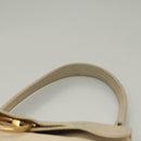 Salvatore Ferragamo Gancini Shoulder Bag Leather White Gold Auth bs28132-8