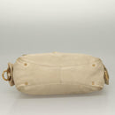 Salvatore Ferragamo Gancini Shoulder Bag Leather White Gold Auth bs28132-9