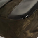 Salvatore Ferragamo Shoulder Bag Nylon Enamel Khaki Silver Auth bs28133-8