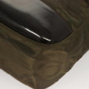 Salvatore Ferragamo Shoulder Bag Nylon Enamel Khaki Silver Auth bs28133-15