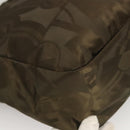 Salvatore Ferragamo Shoulder Bag Nylon Enamel Khaki Silver Auth bs28133-16