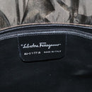 Salvatore Ferragamo Shoulder Bag Nylon Enamel Khaki Silver Auth bs28133-12