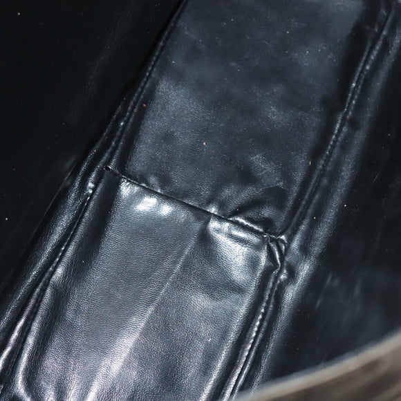 Salvatore Ferragamo Shoulder Bag Nylon Enamel Khaki Silver Auth bs28133