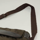 Salvatore Ferragamo Shoulder Bag Nylon Enamel Khaki Silver Auth bs28133-14