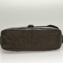 Salvatore Ferragamo Shoulder Bag Nylon Enamel Khaki Silver Auth bs28133-5