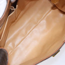 CELINE Macadam Canvas Hand Bag PVC Leather Brown Gold Auth bs28136-12