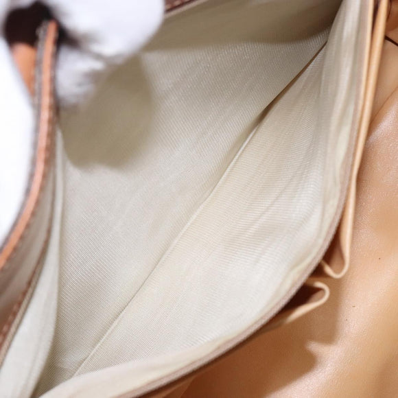 CELINE Macadam Canvas Hand Bag PVC Leather Brown Gold Auth bs28136