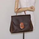 CELINE Macadam Canvas Hand Bag PVC Leather Brown Gold Auth bs28136-23