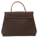 CELINE Macadam Canvas Hand Bag PVC Leather Brown Gold Auth bs28136-2