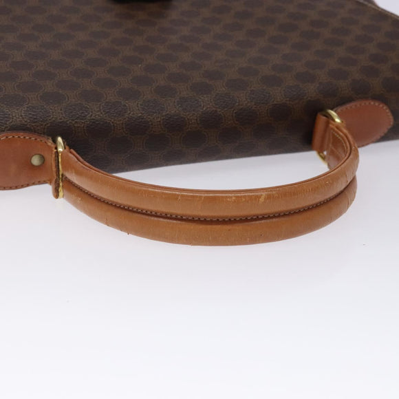 CELINE Macadam Canvas Hand Bag PVC Leather Brown Gold Auth bs28136