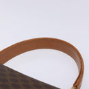CELINE Macadam Canvas Hand Bag PVC Leather Brown Gold Auth bs28136-14