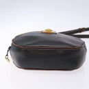 CELINE Shoulder Bag Leather Black Gold Auth bs28139-5