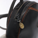 CELINE Shoulder Bag Leather Black Gold Auth bs28139-10