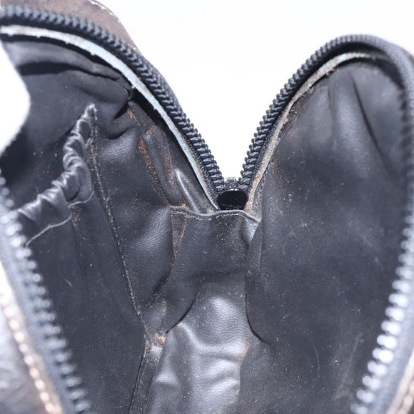 CELINE Shoulder Bag Leather Black Gold Auth bs28139