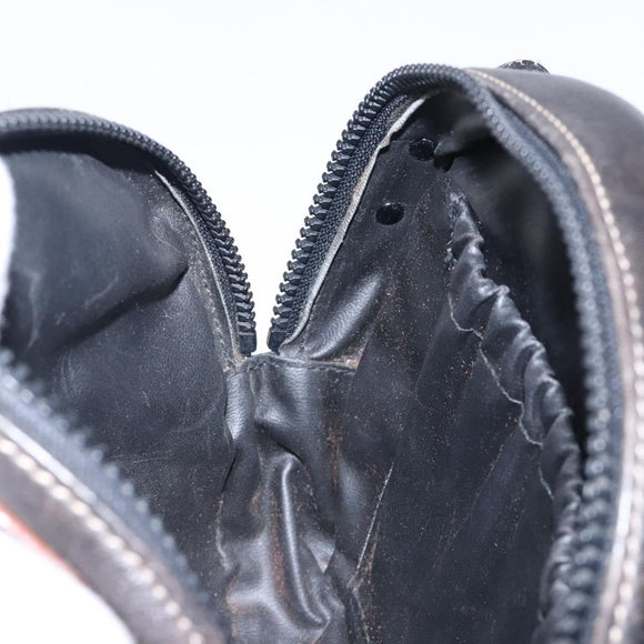 CELINE Shoulder Bag Leather Black Gold Auth bs28139