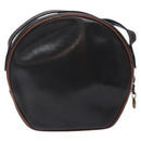 CELINE Schoudertas Leer Zwart Goud Auth bs28139-2
