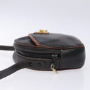 CELINE Shoulder Bag Leather Black Gold Auth bs28139-4