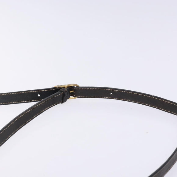 CELINE Shoulder Bag Leather Black Gold Auth bs28139