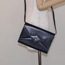 GIVENCHY Shoulder Bag Leather Navy Gold Auth bs28140-22