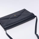 GIVENCHY Shoulder Bag Leather Navy Gold Auth bs28140-6