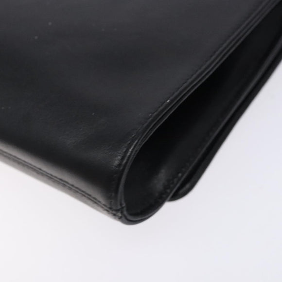 GIVENCHY Shoulder Bag Leather Black Gold Auth bs28141