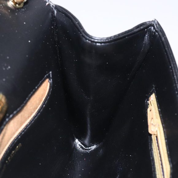 GIVENCHY Shoulder Bag Leather Black Gold Auth bs28141