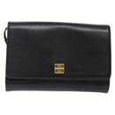 GIVENCHY Shoulder Bag Leather Black Gold Auth bs28141-2