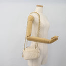 CHANEL Matelassé Chain Schoudertas Lamsleer Wit Goudkleurige CC Auth bs28144-27