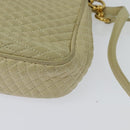 BALLY Shoulder Bag Leather Beige Gold Auth bs28149-9