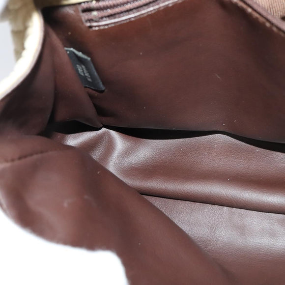 BALLY Shoulder Bag Leather Beige Gold Auth bs28149