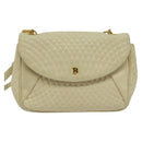 BALLY Shoulder Bag Leather Beige Gold Auth bs28149-13
