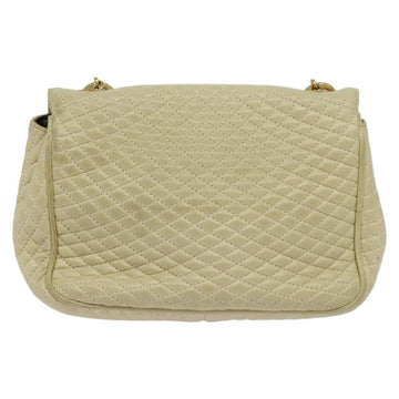 BALLY Shoulder Bag Leather Beige Gold Auth bs28149 - 0