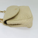 BALLY Shoulder Bag Leather Beige Gold Auth bs28149-3