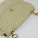 BALLY Shoulder Bag Leather Beige Gold Auth bs28149-6