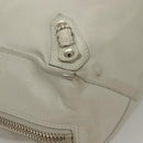 BALENCIAGA The Paper Hand Bag Leather 2way Gray Silver Auth bs28150-10