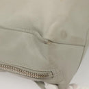 BALENCIAGA The Paper Hand Bag Leather 2way Gray Silver Auth bs28150-12