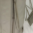 BALENCIAGA The Paper Hand Bag Leather 2way Gray Silver Auth bs28150-14