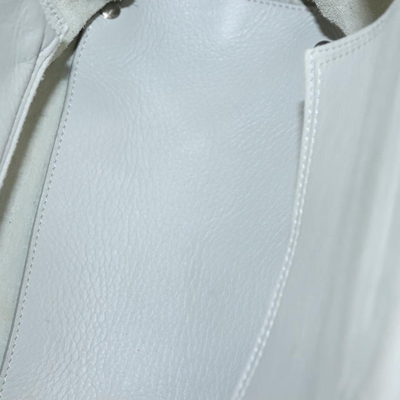 BALENCIAGA The Paper Hand Bag Leather 2way Gray Silver Auth bs28150