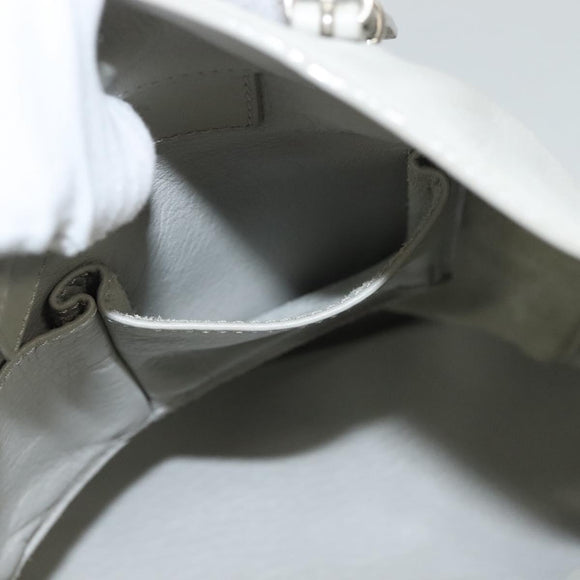 BALENCIAGA The Paper Hand Bag Leather 2way Gray Silver Auth bs28150