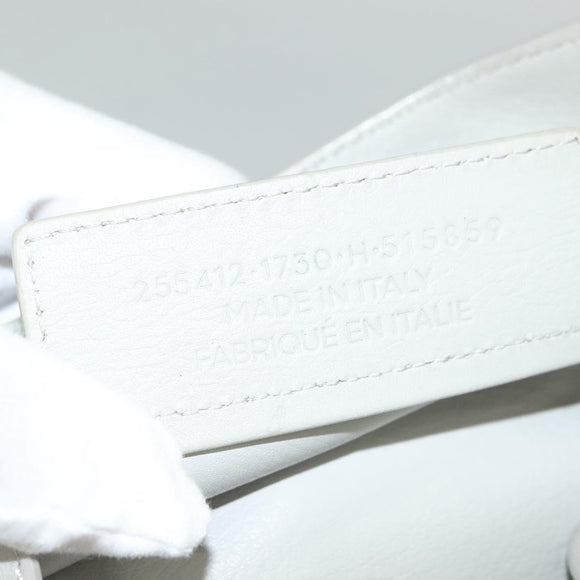 BALENCIAGA The Paper Hand Bag Leather 2way Gray Silver Auth bs28150