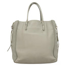 BALENCIAGA The Paper Hand Bag Leather 2way Gray Silver Auth bs28150-3