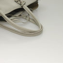 BALENCIAGA The Paper Hand Bag Leather 2way Gray Silver Auth bs28150-7