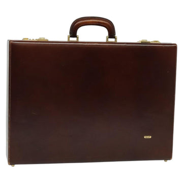 BALLY Trunk Leather Brown Gold Auth bs28152