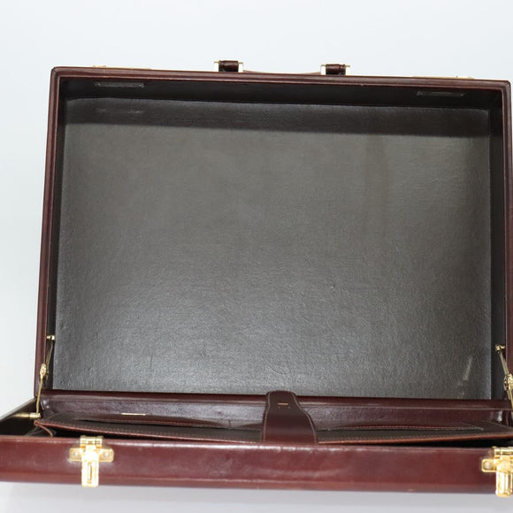 BALLY Trunk Leather Brown Gold Auth bs28152