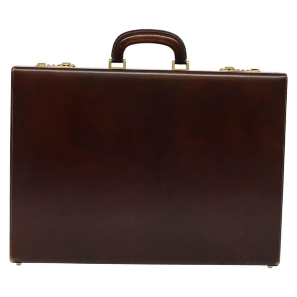 BALLY Trunk Leather Brown Gold Auth bs28152