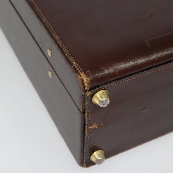 BALLY Trunk Leather Brown Gold Auth bs28152