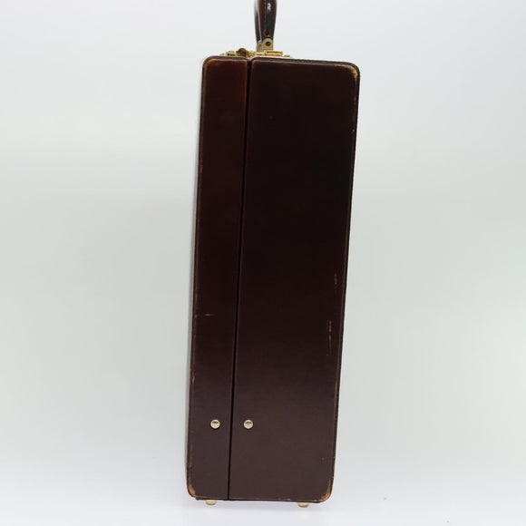 BALLY Trunk Leather Brown Gold Auth bs28152